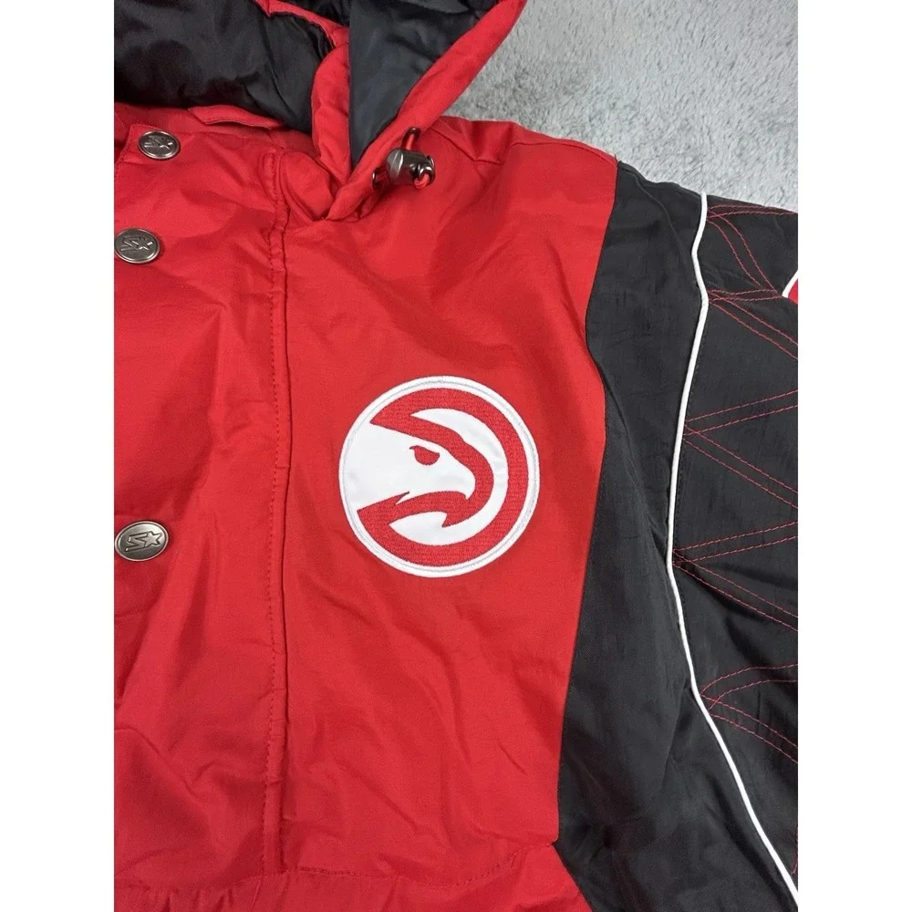 Vintage Starter NBA Atlanta Hawks Retro Logo Mens M Embroidered Half-Zip Jacket